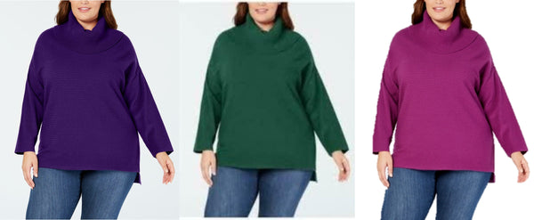 Style & Co Plus Size Cowl-Neck Sweater