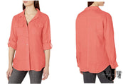 Margaritaville Womens Long Sleeve Easy Linen Shirt,Various Colors