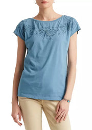 Lauren Ralph Lauren Womens Embroidered Cotton Blend T-Shirt