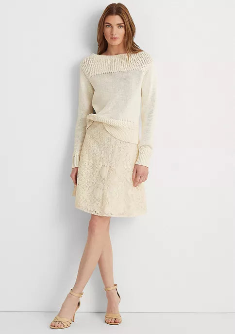 Lauren Ralph Lauren Womens Patchwork Lace Skirt, Size 12 Winter Cream Vanessa Jane Lauren Ralph Lauren Womens Patchwork Lace Skirt, Size 12 Winter Cream Vanessa Jane