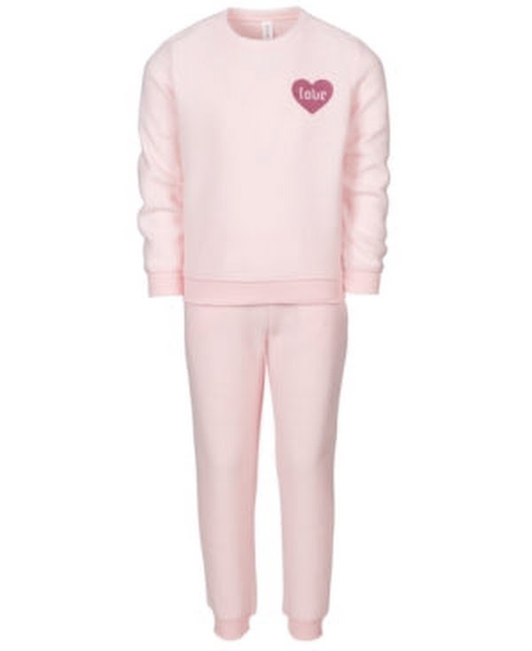 Ideology Toddler Girls 2-Pc. Love Fleece Sweatshirt & Pants Set,Size 3T