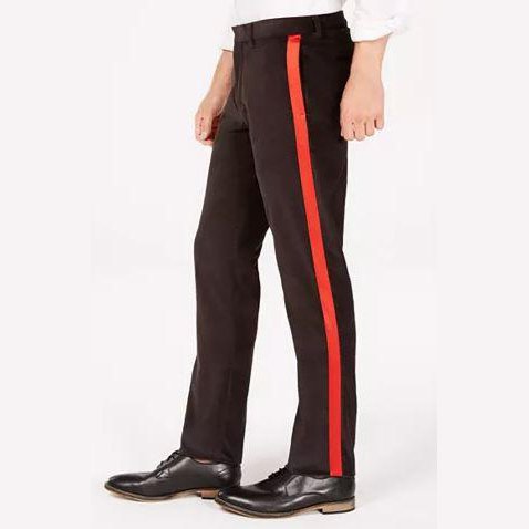 Calvin Klein Mens Velvet Stripe Slim-Fit Trouser Pants