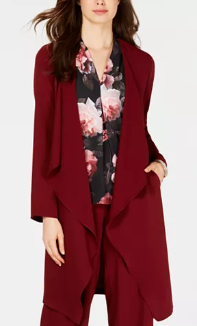 Nine West Women's Draped Open-Front Topper Jacket