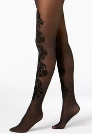 INC International Concepts I.N.C. Paisley-Flocked Tights, Size X-Small