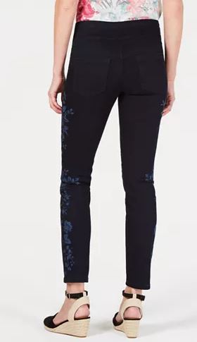 Style & Co Floral-Print Skinny Jeans, Size PL
