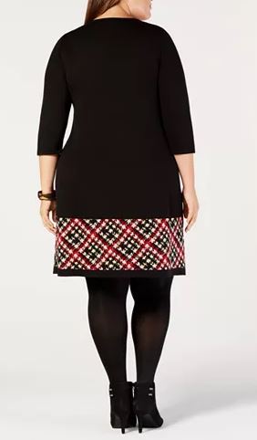 Jessica Howard Plus Size Printed-Hem Sweater Dress, Petite Medium