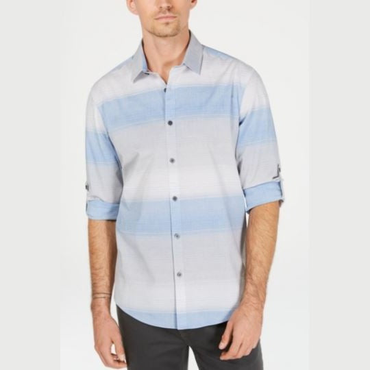 Alfani Mens Regular-Fit Ombré Stripe Shirt, Size XXL