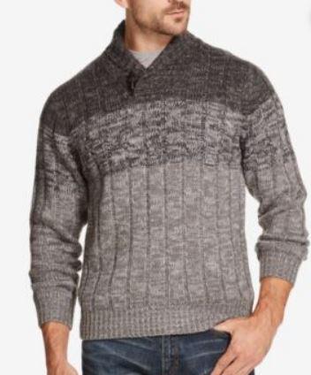 Weatherproof Vintage Mens Ombré Shawl-Neck Sweater Size XXL