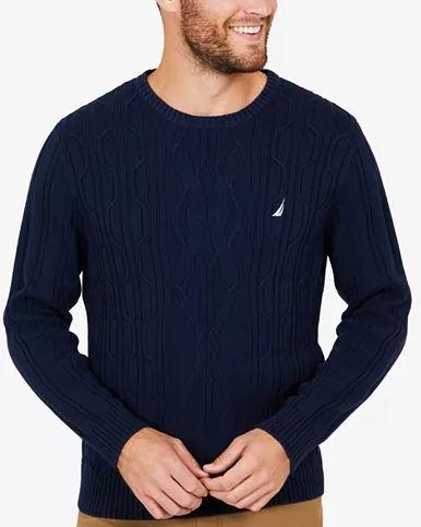 Nautica Mens Cable-Knit Sweater, Various Sizes