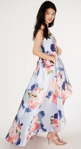Speechless Juniors Strapless Floral High-Low Gown, Various Sizes (With Defect)