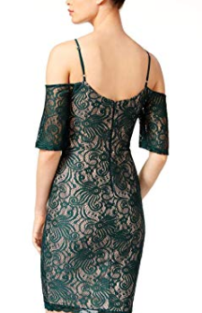 Sequin Hearts Womens Juniors Lace Mini Cocktail Dress Green, Size 5