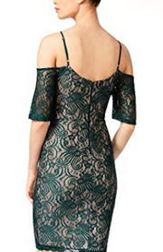 Sequin Hearts Womens Juniors Lace Mini Cocktail Dress Green Size 5