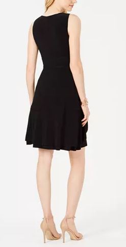 Taylor Ruffled V-Neck Dress, Size 12/Black