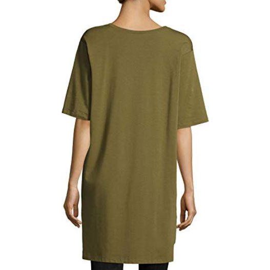 Eileen Fisher Womens Olive Stretch Organic Cotton Jersey Tunic Sz PM