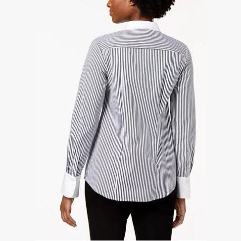 Charter Club Striped Contrast-Trim Shirt, Size 6