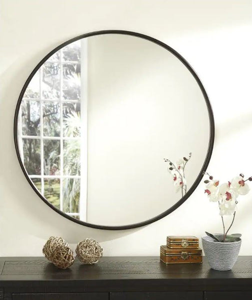 Martin Svensson Home Medium Round Oil Rubbed Bronze Hooks Modern Mirror