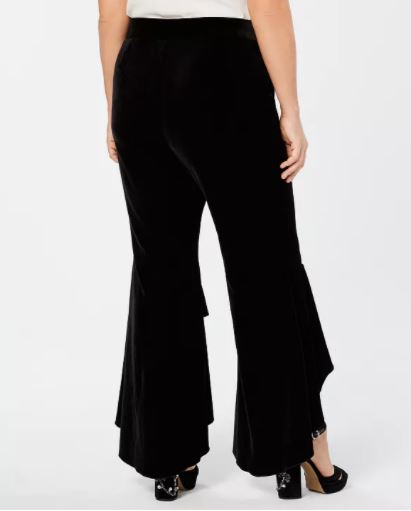 I.N.C. Plus Size Tulip-Hem Velvet Bootcut Pants