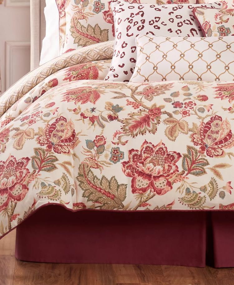 Rose Tree Emory Comforter Set, Queen, Red