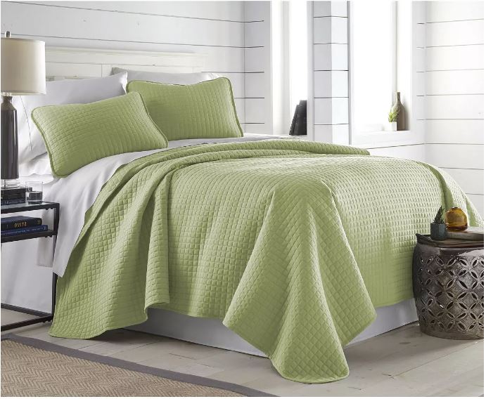 Southshore Fine Linens Oversized Lightweight Quilt & Sham Set, Full/Queen, Green