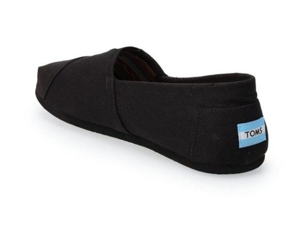 TOMS Alpargata Classic Slip On Mens Black Casual Shoes,11.5/Black