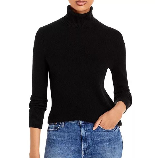 AQUA Cashmere Turtleneck Sweater