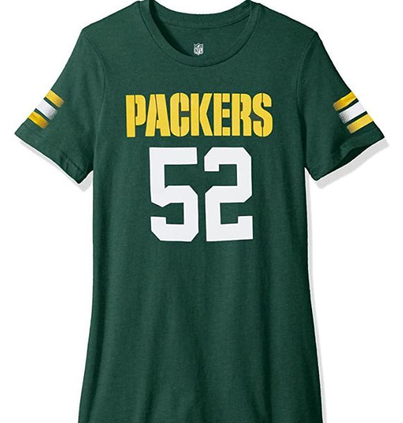 NFL Girls Clay Matthews Green Bay Packers Main Stripes V-Neck, Large/ 14