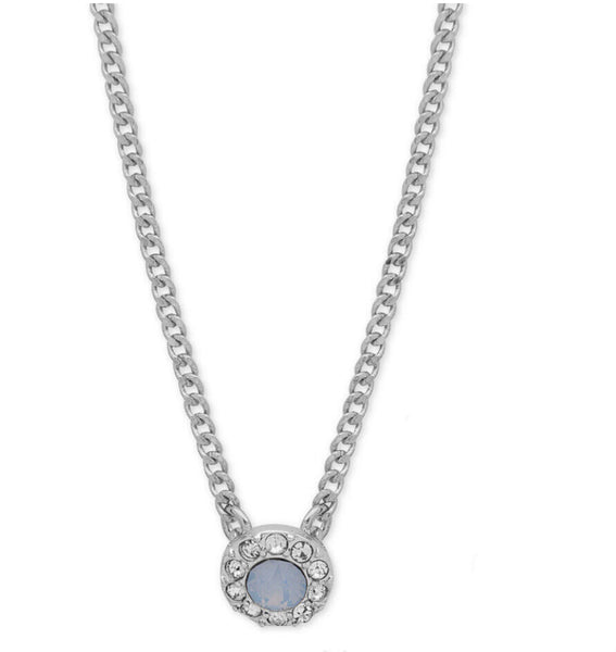 Givenchy Pave Pendant Necklace, Silver-tone