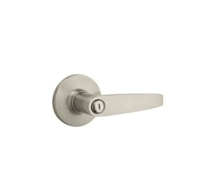 Kwikset Winston Privacy Door Lever Set with Round Rose from the SafeLock Series