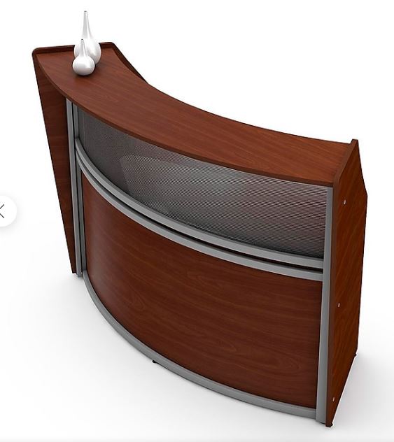 Linea Italia, Inc 70W Curved Reception Desk, Cherry