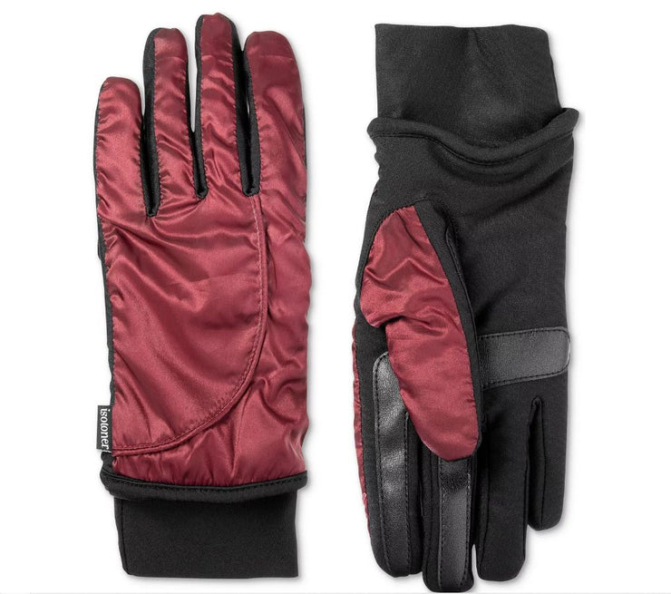 Isotoner Womens SleekHeat SmartDRI Modern Shape Touchscreen Gloves, Size S-M