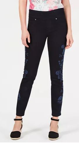 Style & Co Floral-Print Skinny Jeans, Size PL