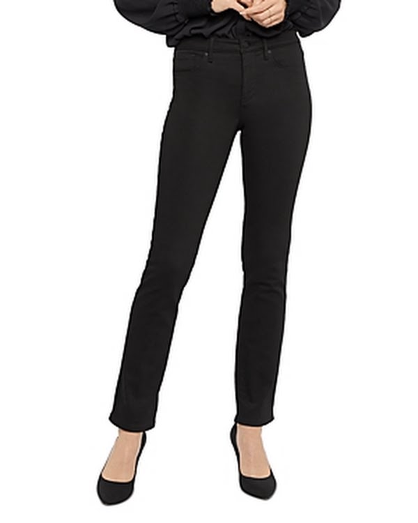 NYDJ Womens Sheri Slim Jeans in Petite in Black, Size: 2P | Denim