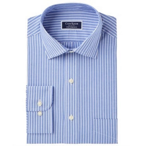 Club Room Mens Slim-Fit Performance Wrinkle-Resistant Striped Dress Shirt