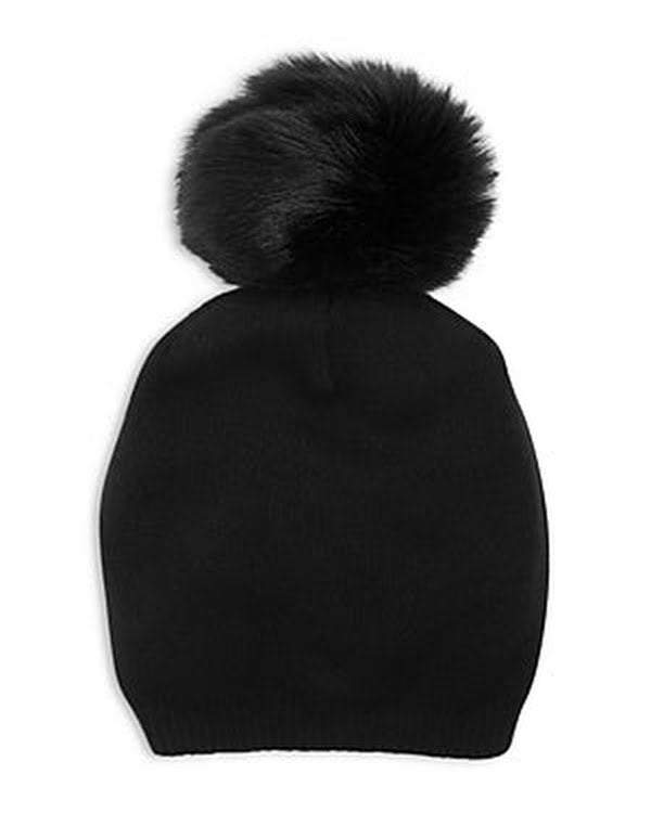 Kyi Kyi Cashmere Faux Fur Pom Pom Hat