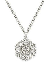 Holiday Lane Silver-Tone Crystal Snowflake 36 Inches Pendant Necklace