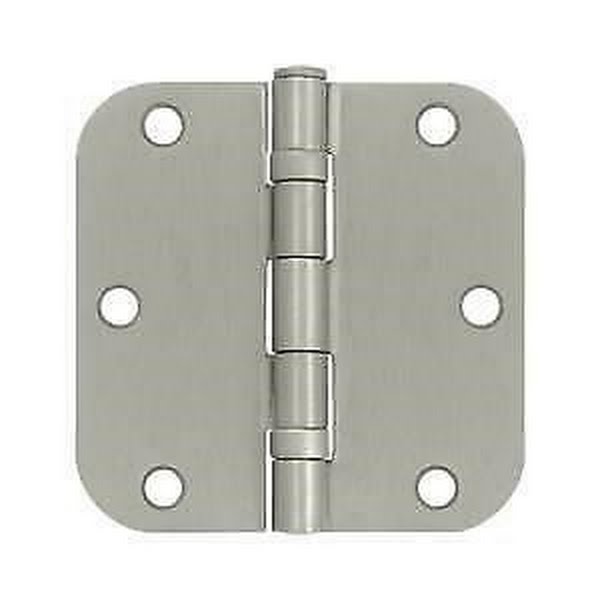 Deltana S35R5BB15 Radius Ball Bearing Hinge, Satin Nickel - Steel Pack of 2