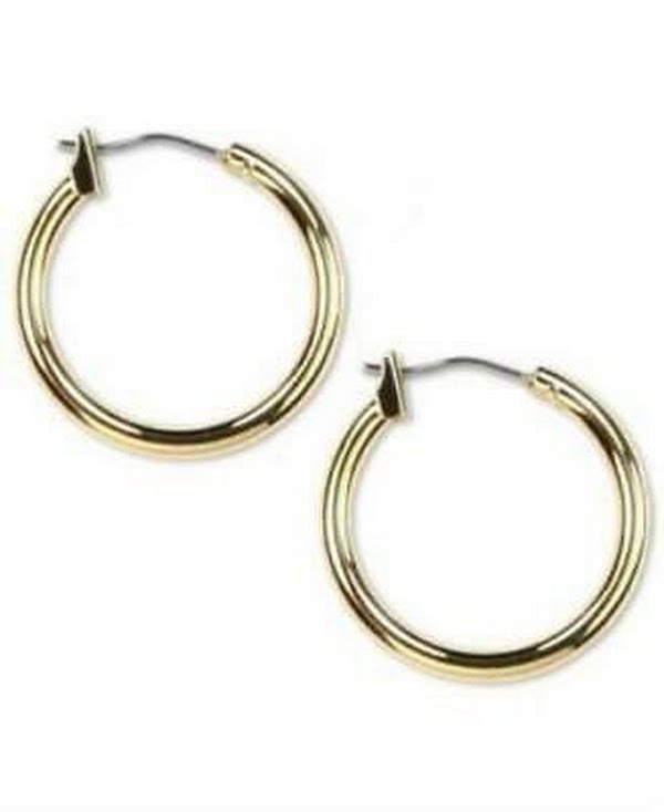 Anne Klein 3/4 Gold-Tone Hoop Earrings