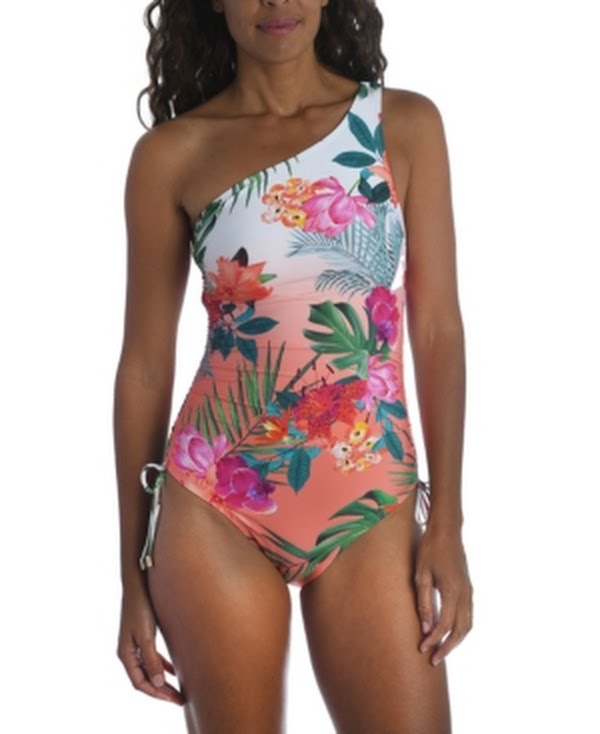 La Blanca Tropicalia One-Shoulder One-Piece Swimsuit, Size 8