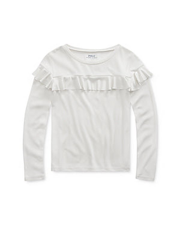 Polo Ralph Lauren Girls Ruffled Cotton-Modal Top