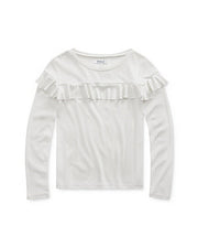 Polo Ralph Lauren Girls Ruffled Cotton-Modal Top