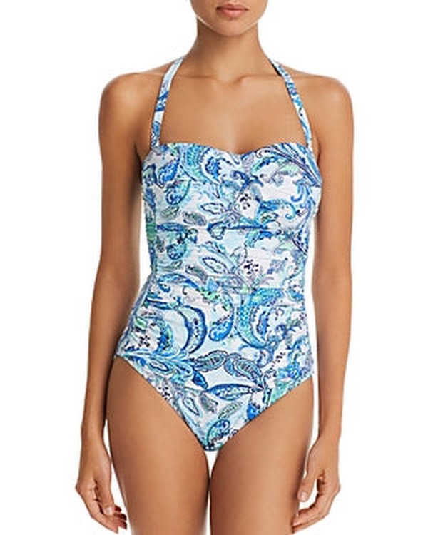 Lauren Ralph Lauren Womens One Piece Swimsuits Blue