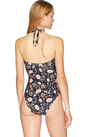 Oneill Sportswear Womens Black Colleen Deep V One Piece Swimsuit,XS