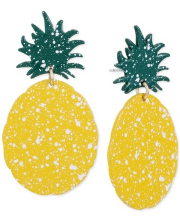 Alfani Gold-Tone Colored Pineapple Drop Earrings