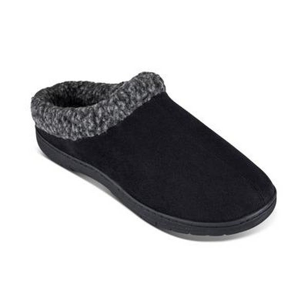 Haggar Men’s Faux-Suede Clog Slippers With Fleece Collar