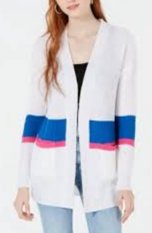 Ultra Flirt by Ikeddi Juniors’ Colorblocked Long Cardigan, Size XS