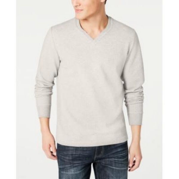 Inc International Concepts Mens Textured Split-Neck Sweatshirt