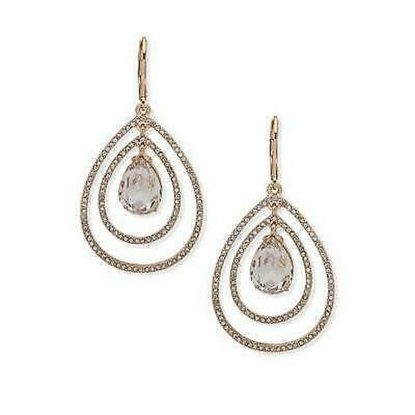 Anne Klein Gold-Tone Crystal Orbital Drop Earrings – Gold