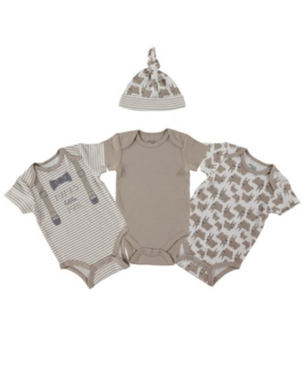 Chickpea Baby Boys 4-PC. Printed Cotton Bodysuits & Hat Set