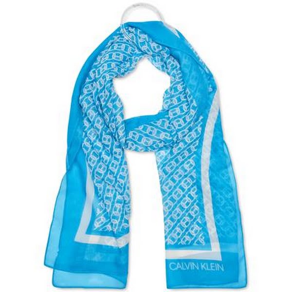 Calvin Klein Chain-Print Chiffon Oblong Scarf, Choose Sz/Color