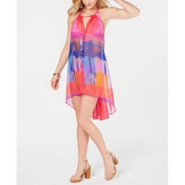 International Concepts Women's Tie-Dyed Beach Dress, Pink Multi, One Size